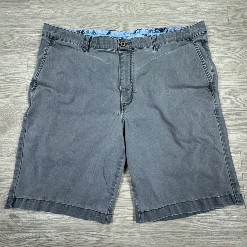 Tommy Bahama Men's Shorts‎ Chino Flat Front Grey 38 Cotton Tencel Blend